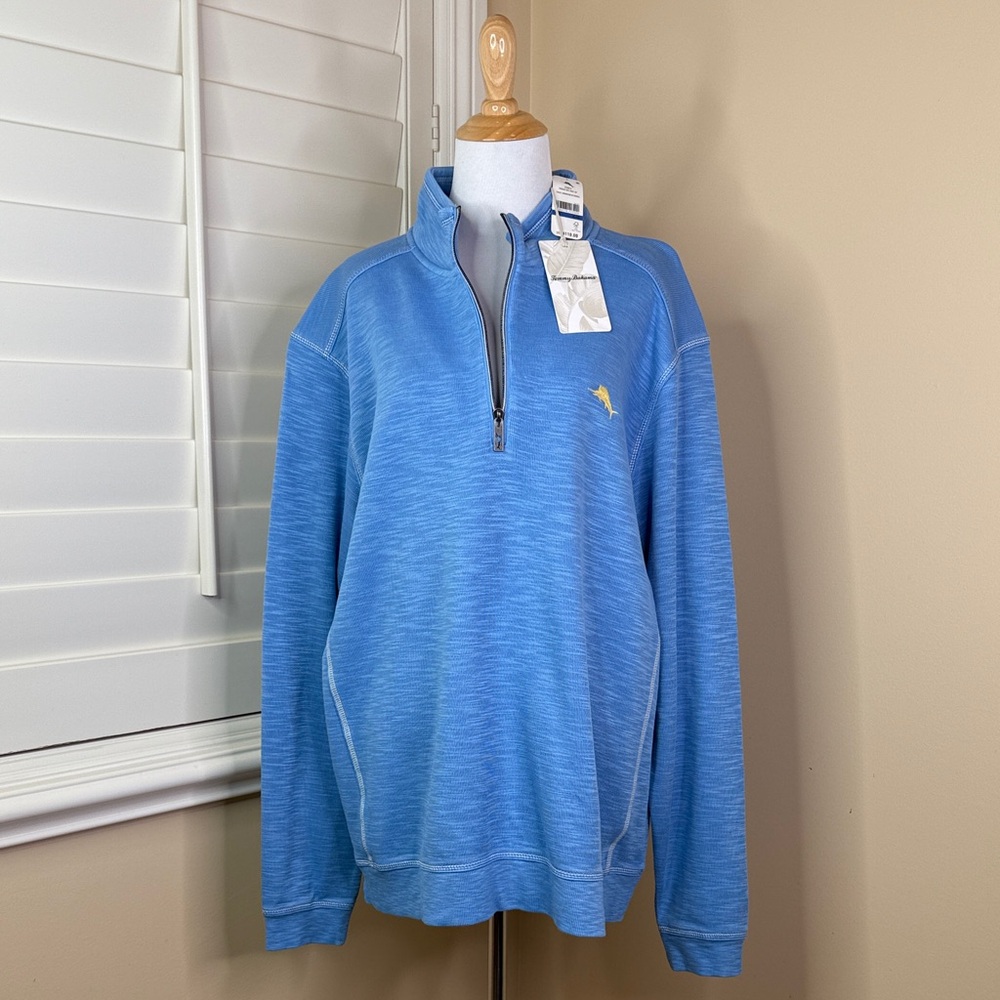 Tommy Bahama Light Blue Zip-Up Sweater